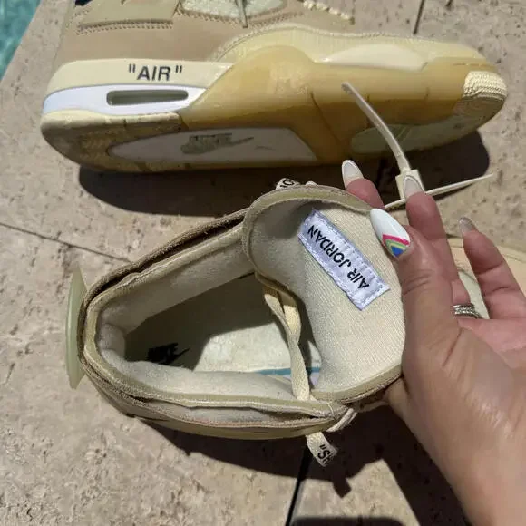 FLAWED Nike Air Jordan 4 Retro Off-White Sail Sneakers